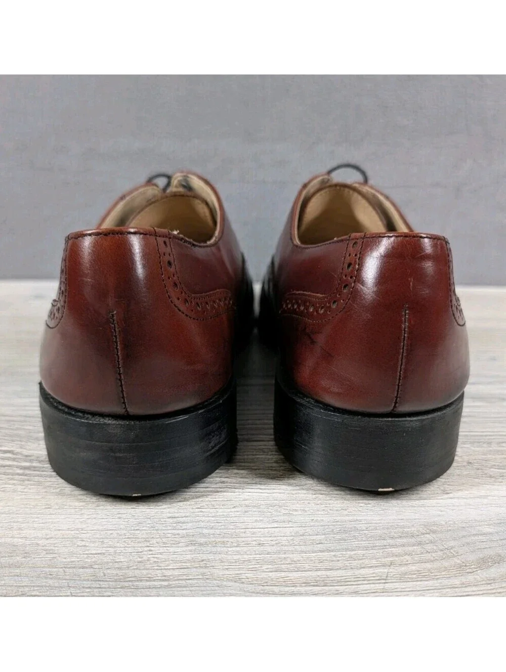 Bostonian Crown Windsor Cap Toe Oxford Mens 12 Brown Leather Brogue Dress Shoe